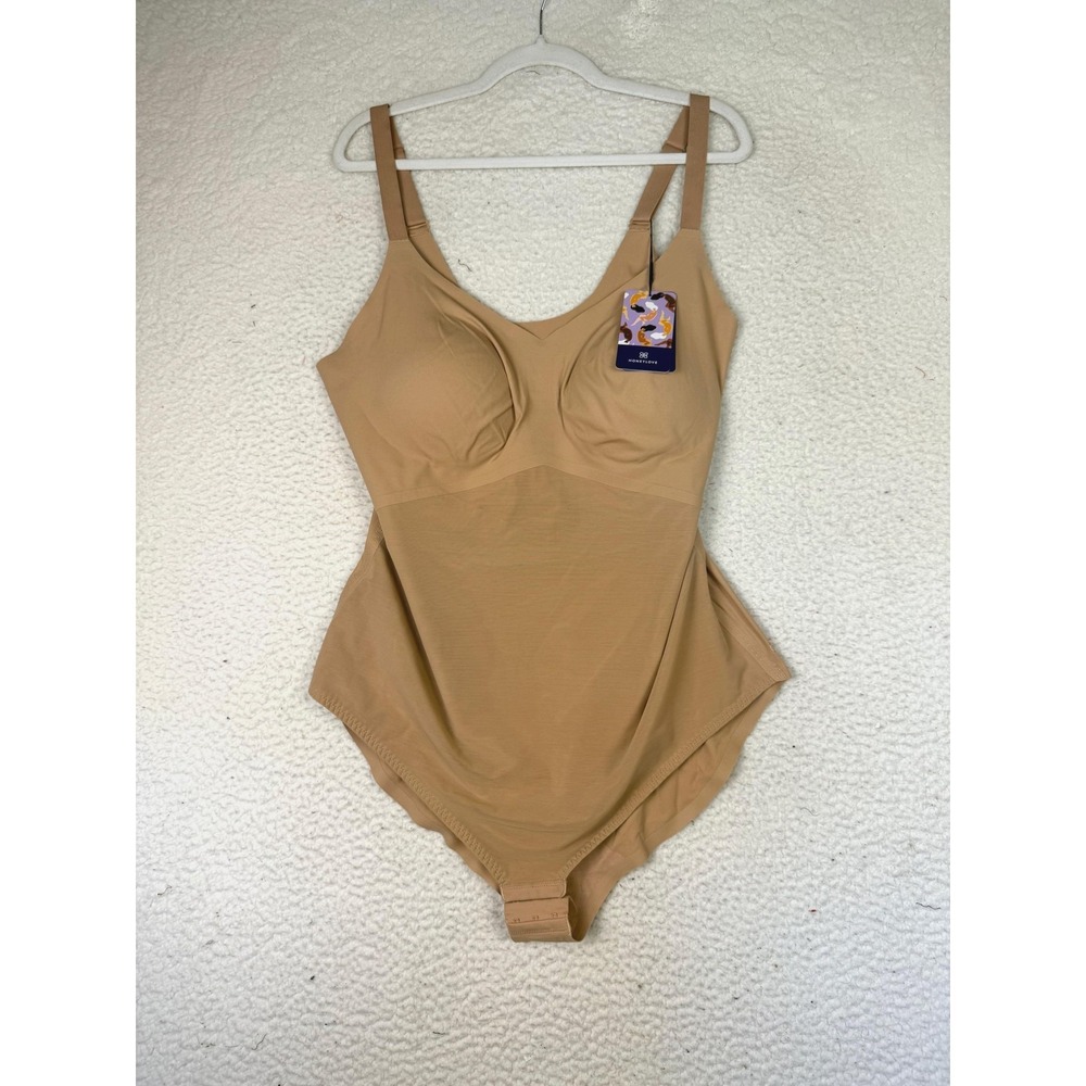 Honeylove Shapewear Bodysuit Womens 3X Beige Seamless Adjustable Strap Firm